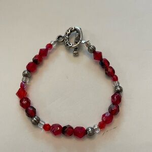Elegant Red Beaded Bracelet